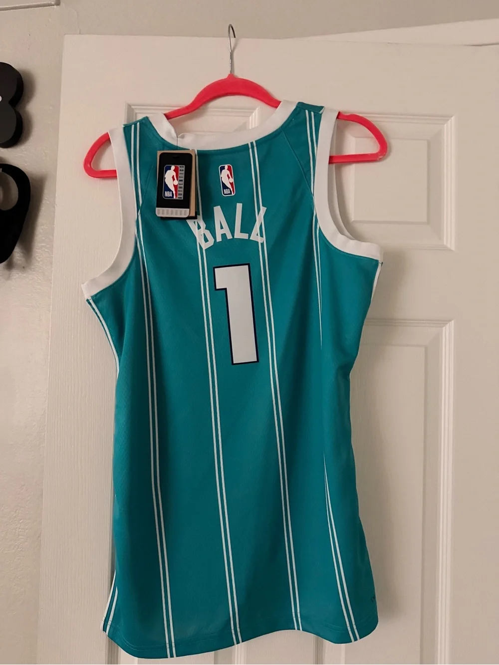 Jordan Hornets Teal and White Basketball Jersey #1